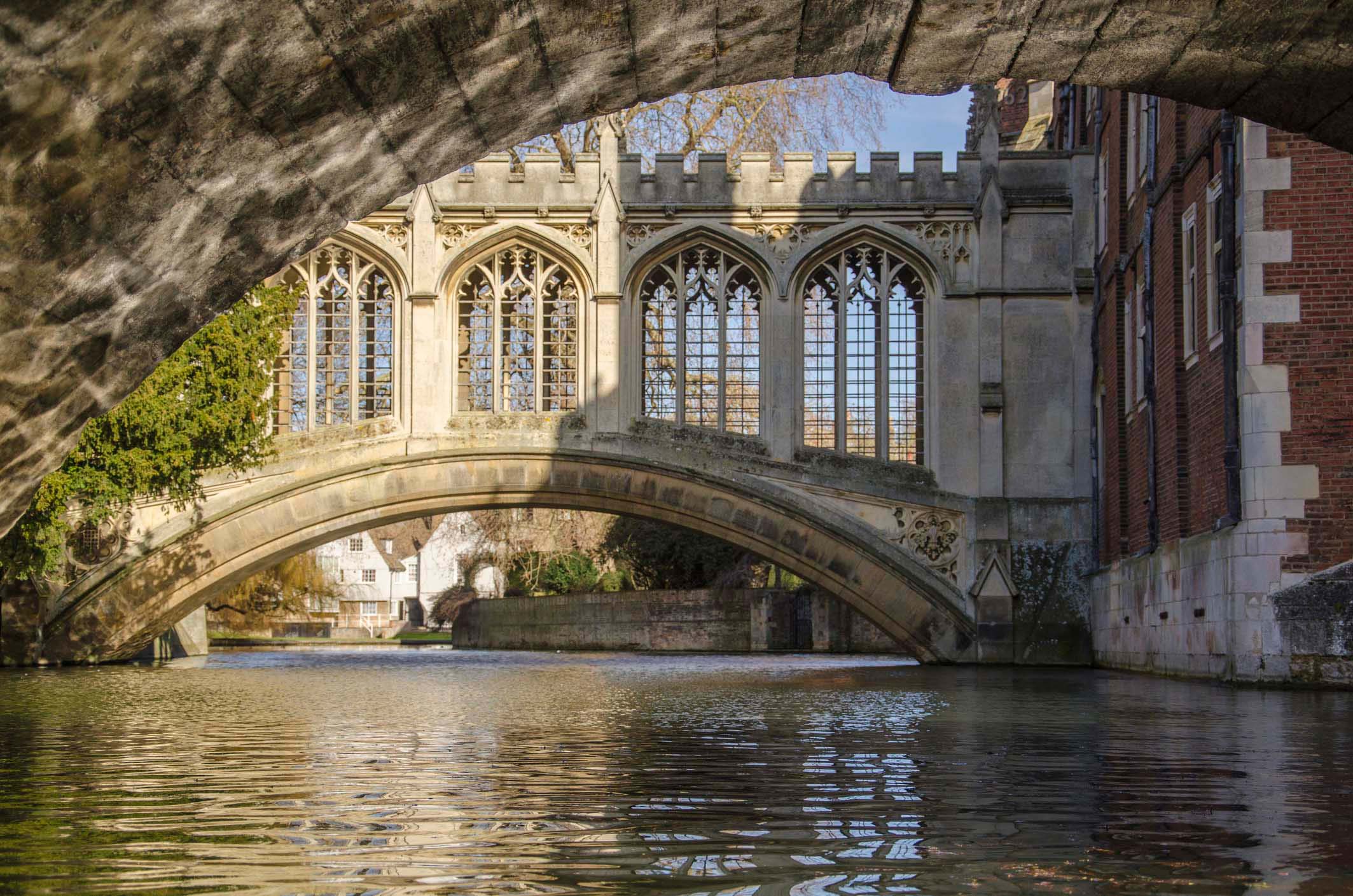 Photograph taken under the Bridge of the sighs in Cambridge, UK.