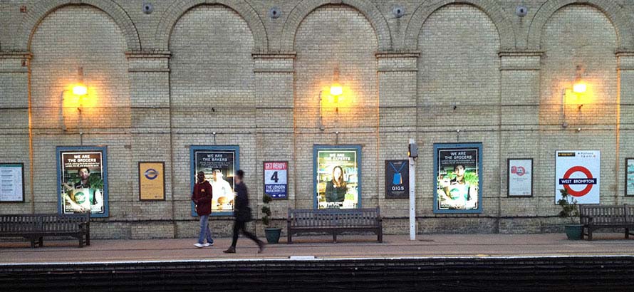 View from the other platform of the West Brampton tube station.