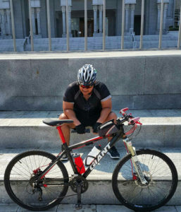 Nazmil Nawawi enjoying his new bike