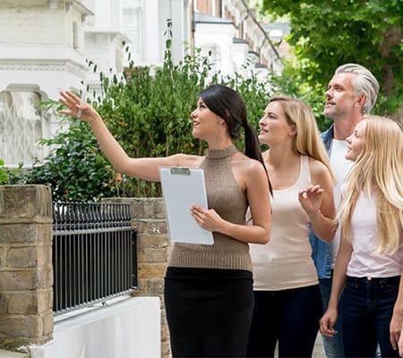 Real estate agent doing a home tour